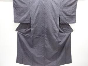 大正ロマン　絣柄織り出し手織り紬単衣着物